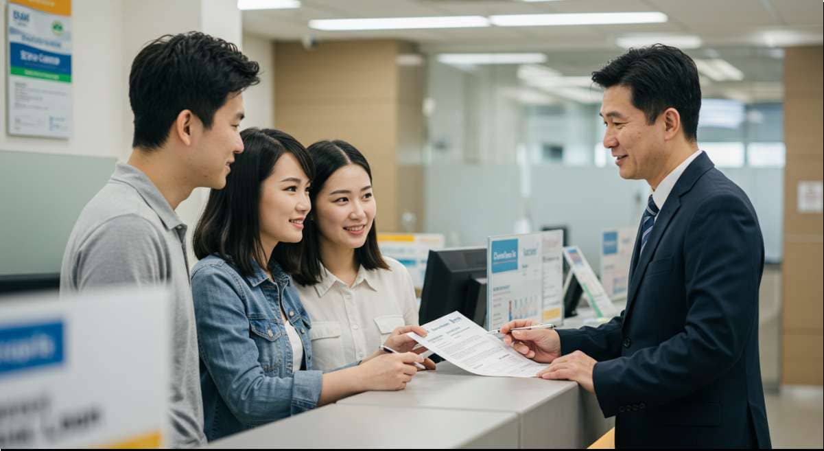 청년도약계좌 만기 수령액, 계산법과 연계 상품 알아보기 위해 상담하는 청년들 모습