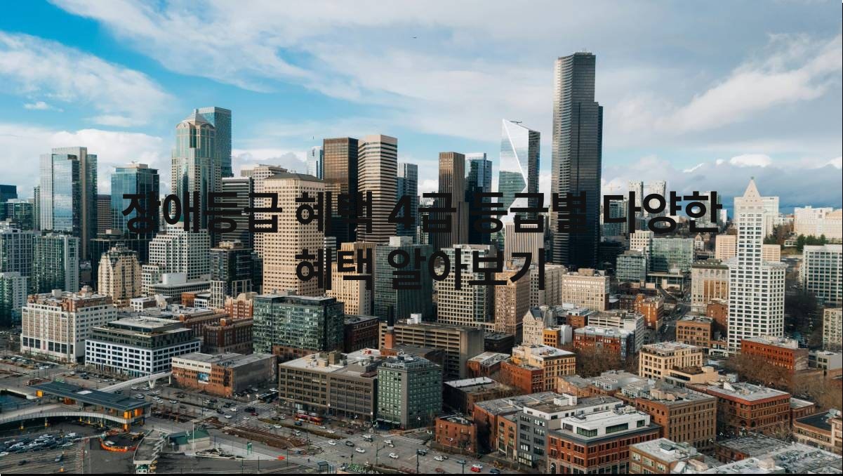 장애등급 혜택 4급 등급별 다양한 혜택 알아보기